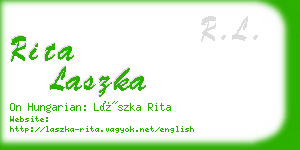 rita laszka business card